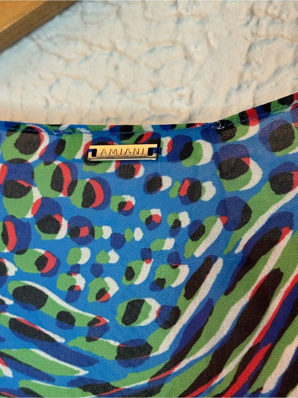 Blue Multicolor Printed Swim Coverup Tunic - Picture 7 of 16